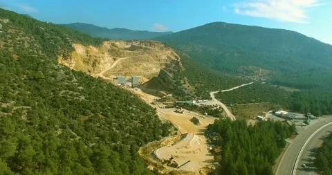 Stone Pit on the Hill, 4k Drone Shot Stock Footage 146126364
