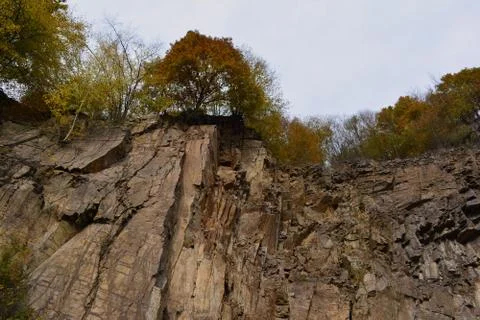Stone-pit, stonewall Stock Photos