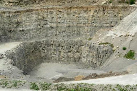 Stone pit walls Stock Photos