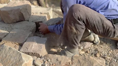Stone pitching Stock Footage 327385067