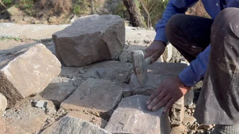 Stone pitching Stock Footage 327385176