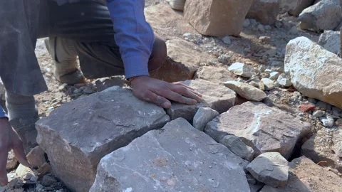 Stone pitching Stock Footage 327385293