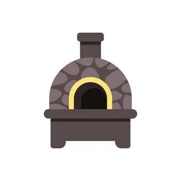 Stone pizza oven icon for baking food Stock Illustration