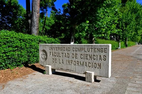 Stone plaque of the Faculty of Information Sciences , 10/08/2026 Stock Photos