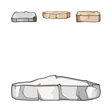 Stone platforms set for game asset design Stock Illustration