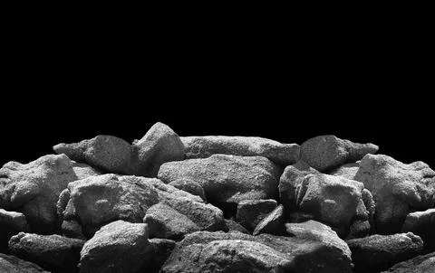 Stone podium on dark background.. Stock Photos