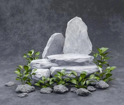 Stone podium display background. Abstract background for cosmetic product dis Stock Illustration