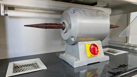 Stone polishing machine in workshop Stock Photos