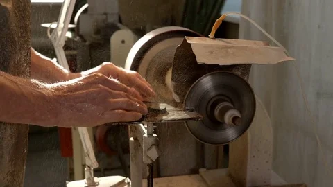 Stone processing machine Video stock 72348052