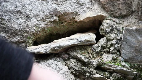 Stone that is put in and then removed Stock Footage 142581259