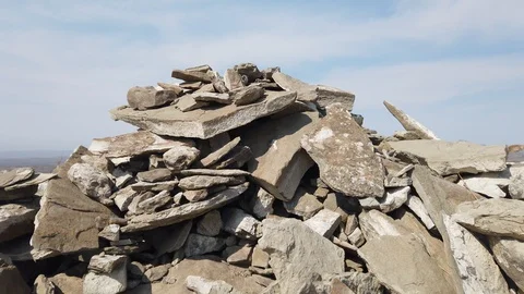 Stone pyramid Video stock 129790545