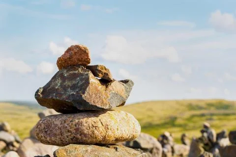 Stone pyramid 스톡 사진
