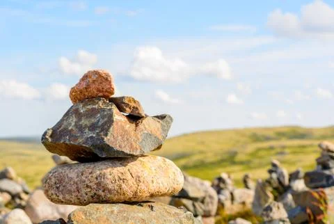 Stone pyramid 스톡 사진