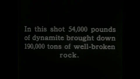 Stone is quarried by explosives in the 1920s. Stock Footage 139643927