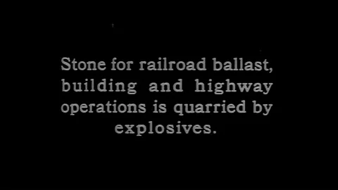 Stone is quarried by explosives, and dynamite cartridges are cut and loaded into Stock Footage 88706544