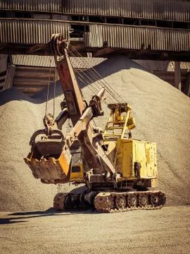 Stone quarry site Stock Photos