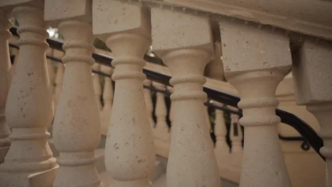 Stone Railing on Stairs Video stock 102572771