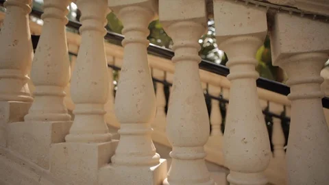 Stone Railing on Stairs Video stock 102572785