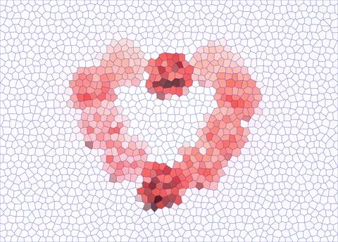 Stone red heart on a white background. Stock Illustration
