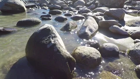 The Stone river bank Stock Footage 83016475
