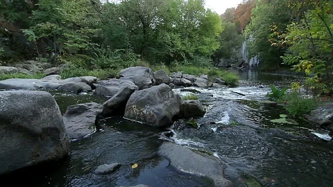 Stone in the river Stock Footage 98463635