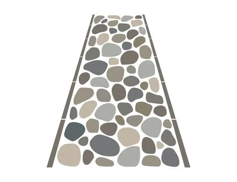 Stone road, irregular stone texture. Vector sidewalk, old gravel cobblestone  Ilustración de archivo