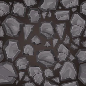 Stone road seamless pattern, vector loopable rock castle wall texture Stock Illustration