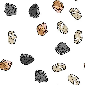 Stone rock texture nature vector seamless pattern Stock Illustration
