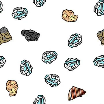 Stone rock texture nature vector seamless pattern Stock Illustration