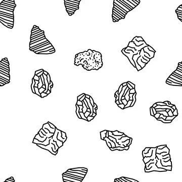 Stone rock texture nature vector seamless pattern Stock Illustration