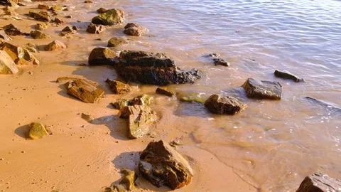 Stone rocks cliffs in water. Stock Footage 83731651