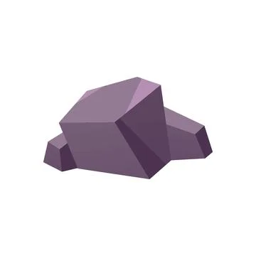 Stone rocks vector icon, cobblestones and debris of the mountain, granite stone Stock Illustration