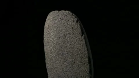 Stone Rotates On Black Background Close-up Stock Footage 93016486