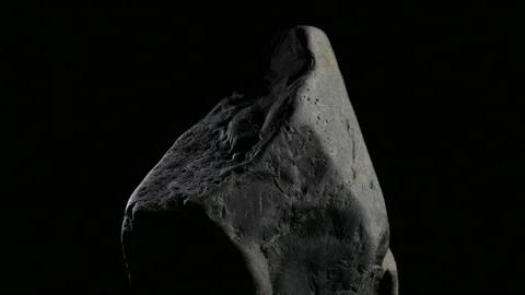 Stone Rotates On Black Background Close-up Stock Footage 93016624