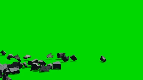 Stone rubble debris explode - isolated green screen footage Clip 3 스톡 동영상 33643598