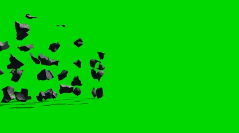 Stone rubble debris explode - isolated green screen footage Clip 5 스톡 동영상 33643656