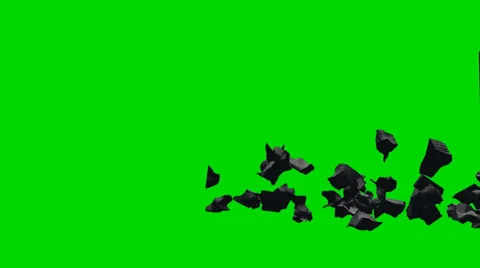 Stone rubble debris explode - isolated green screen footage Clip 10 Stock-Footage 33643821