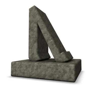 Stone rune on white background - 3d illustration Stock Illustration