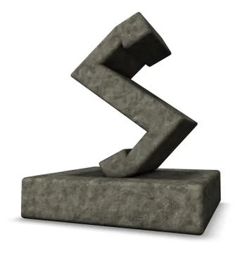 Stone rune on white background - 3d illustration Stock-Illustration