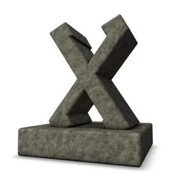 Stone rune on white background - 3d illustration Illustrazione stock