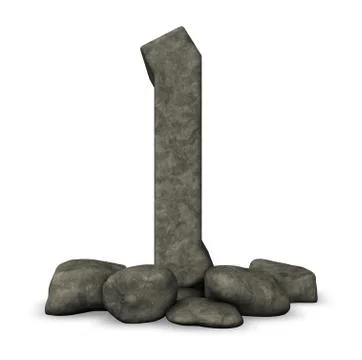 Stone rune on white background - 3d illustration Stock Illustration