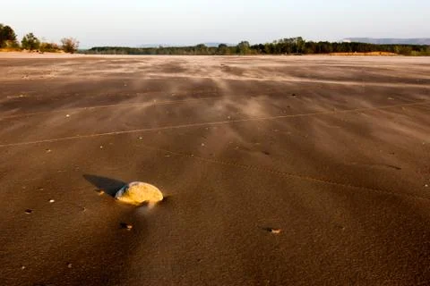 Stone in sand Foto stock
