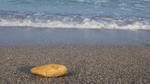 A stone on the sandy beach Stock Footage 149691450