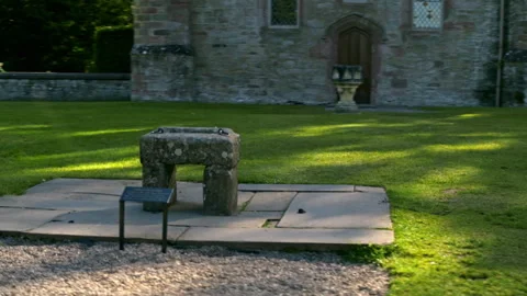 Stone of Scone replica at Scone Palace in Scotland Video stock 336778120