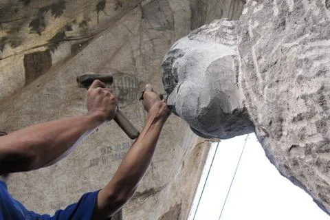 Stone sculptor Stock Photos