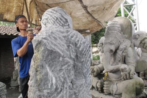 Stone sculptor Stock Photos