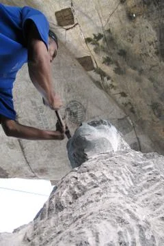 Stone sculptor Stockfoto's