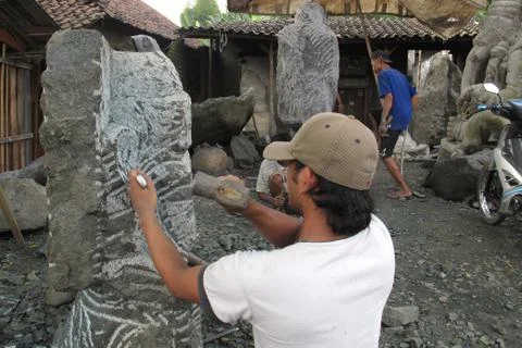 Stone sculptor Stock Photos