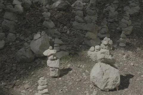 Stone Sculptures in Forest Wilderness 動画素材 337108552