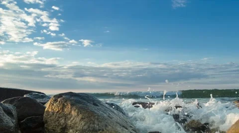 Stone Sea Beach Video stock 67460036